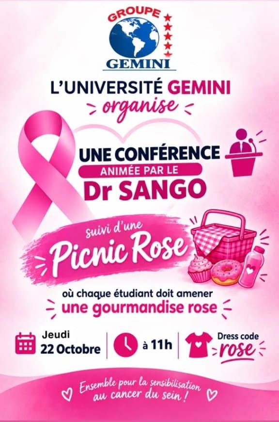 Octobre Rose à Gemini : Conférence avec Dr Sango & Picnic Rose